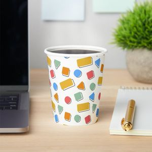 Vaso de papel desechable de pared simple de 6 oz con logotipo personalizado para cafeterías y restaurantes estándar - Product Image 1