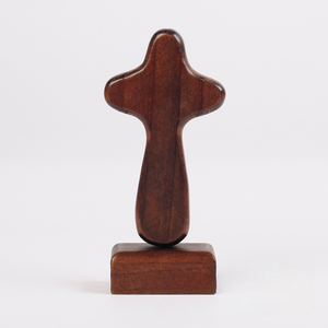 Meilleure vente : Croix en bois de 11 cm avec base magnétique, design Art Déco, couleur personnalisable – Cadeau d'encouragement chrétien - Product Image 5