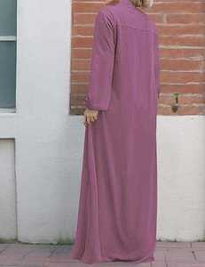 Islamic Modest Women Maxi Abaya High-quality Polyester Blended Cotton Long Sleeve <b>Flared</b> Abayas High Neck Burqa Breathable - Product Image 3