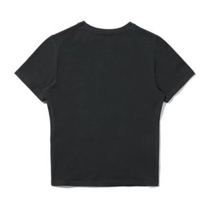 เสื้อยืด Babycon สีดำ ทรงเข้ารูปสำหรับผู้หญิง เสื้อยืดลำลองผ้าฝ้ายนุ่ม สตรีทแวร์สุดฮิต แฟชั่นทันสมัย แขนสั้น เสื้อผ้าสั่งทำพิเศษ - Product Image 3