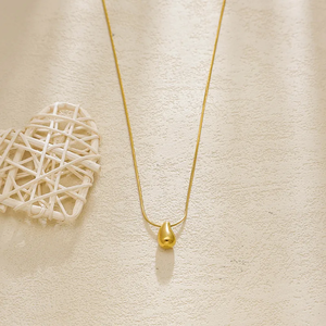 สร้อยคอจี้หยดน้ำสำหรับผู้หญิง ชุบทอง 18K สแตนเลส 304 พร้อมสายโซ่แบบงู กันน้ำ ไม่หมอง - Product Image 5