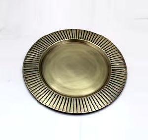 Round Metal Charger <b>Plate</b> Solid Minimalist Design Handmade Polished Finish Dishes & <b>Plates</b> - Product Image 4
