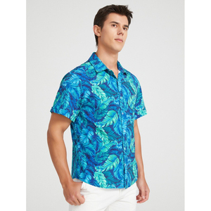 Nuova Collezione Camicia da Spiaggia da Uomo Casual alla Moda con Stampa Hawaiana in Sublimazione, Anti-Piega, Colletto Rovesciato, Manica Corta - Product Image 1