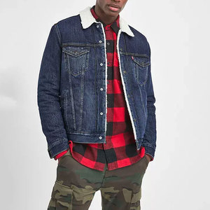 Econex Sports Men's Black Denim <b>Jacket</b> Fleece Lining Button Front Casual Autumn Wear Slim Fit Stonewashed Animal Print - Product Image 4