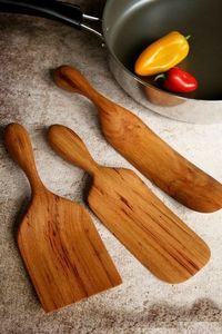 Cuchara de servir de madera maciza hecha a mano, herramienta de cocina para mezclar salsa, arroz, curry, sopa, utensilio de madera natural duradero - Product Image 3