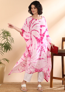 High Quality Designer Rayon Tie-Dye <b>Kaftan</b> <b>Summer</b> Daily Wear Regular Fit Sweetheart neck at Best Price by Supplier - Product Image 4
