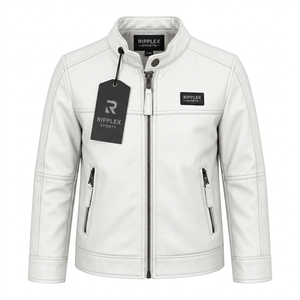 Smart kids leather <b>jacket</b> offering premium comfort durable construction stylish appearance and all season versatility - Product Image 4