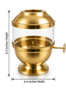 Lámpara de aceite tradicional de latón Akhand Jyot Diya con vidrio de borosilicato, lámpara decorativa de latón Puja Diya para el templo o sala de oración. - Product Image 3