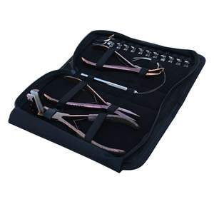 Kit d'outils pour extensions de cheveux de salon avec pince à soudure de 7 pouces, pince à micro-anneaux, ouvre-perles et pinces de coiffage pour l'installation - Product Image 1