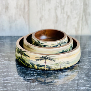 Bol à fruits moyen de luxe en bois de manguier brun écologique, vaisselle de cuisine, décoration pour la maison et les restaurants, vente en gros en Inde - Product Image 1