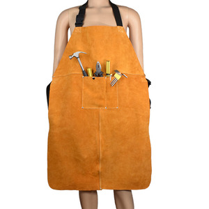 Maysara Impex Wholesale Canvas Apron with Genuine <b>Leather</b> Pockets Heavy Duty BBQ Butcher Barber & Workshop Apron for Men & Women - Product Image 1
