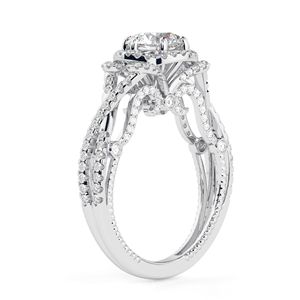 Anillo de Aniversario RITZIN con Corte Redondo, Halo Trenzado, Elegante y Resistente para Mujer en Blanco/Amarillo/Oro/Plata - Product Image 6