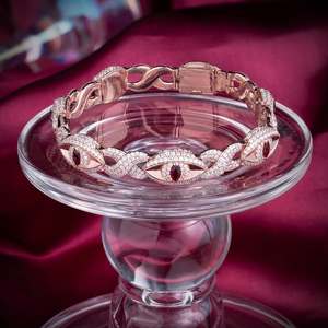 Pulsera de eslabones de moissanita chapada en oro rosa, cadena cubana, brazalete para hombre, joyería unisex para fiestas - Product Image 6