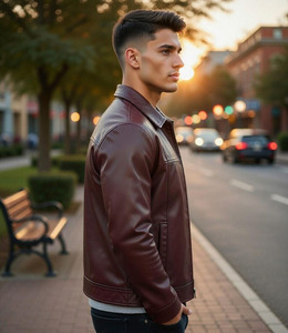 Veste en cuir de qualité supérieure, design personnalisé, dernière collection Comfortex International, style streetwear, col carré, pour homme - Product Image 2