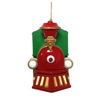 Figura Decorativa Navideña de Locomotora Santa Clásica Tradicional de Alta Calidad, Pintada en Color Plástico CK425, Adorno Colgante para Interiores