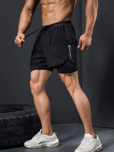 Wholesale Running Wear <b>Men</b> Polyester Custom <b>Compression</b> Sweat Training Workout Fitness Athletic Sports Running Gym <b>Shorts</b> - Product Image 4