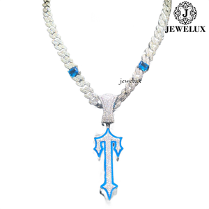 Premium Iced Out <b>Cross</b> Pendant Necklace 18K Gold Plated Moissanite Hip Hop Style Unisex Cuban <b>Chain</b> Jewelry For Export - Product Image 2