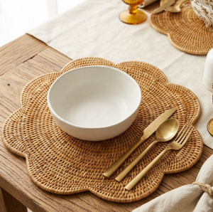 Sets de table ronds en rotin naturel faits à la main, style bohème, sous-verres de haute qualité, décoration de table, fabriqués au Vietnam - Product Image 4