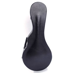 Custodia per mandolino in legno e pelle nera con motivo microgroove stile F - Product Image 2