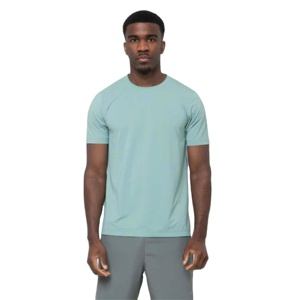 Camisetas atléticas de secado rápido para hombre, ropa de entrenamiento para gimnasio y correr de punto transpirable, Camiseta deportiva de manga corta con patrón sólido - Product Image 1
