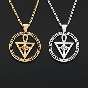 Colgante BOJ RCJ 009 Victoriano Personalizado Rosacruz Hecho a Mano en Plata de Ley, Cruz de la Rosa, Símbolo Alquímico, Precio Bajo en Oferta - Product Image 2