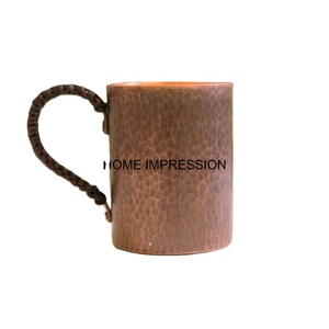 Mug à boire en cuivre pur à 100 %, respectueux de l'environnement, couleur et logo personnalisés pour la maison, les hôtels, les mariages, les fêtes - Product Image 1