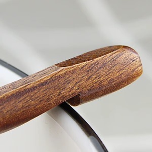 Cuillères en bois naturel de conception coréenne faites à la main REHMAN CRAFT, écologiques, à long manche, poli miroir, RC-WS-005, capacité 10 ml, pour la cuisine - Product Image 6