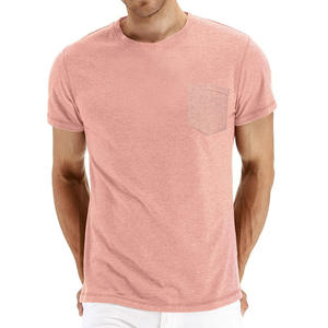Camiseta Informal Personalizada de Color Sólido para Hombre, Camiseta de Verano con Bolsillo Delantero y Manga Corta - Product Image 6