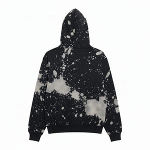 Sweat à capuche noir d'automne streetwear en molleton doux coupe classique unisexe décontracté écologique 380g avec poche avant sublimée 100% coton - Product Image 4