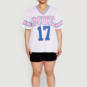 Maillot de football américain unisexe surdimensionné en maille blanche, col en V, respirant, en polyester, personnalisable pour équipe, grandes tailles, OEM, faible MOQ, vente en gros - Product Image 2