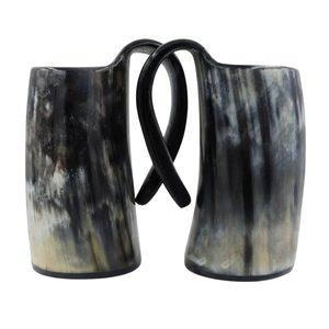 Mug en corne de buffle fait main, vente en gros, anti-fuite, écologique, style médiéval, logo personnalisé, mug à bière viking - Product Image 4