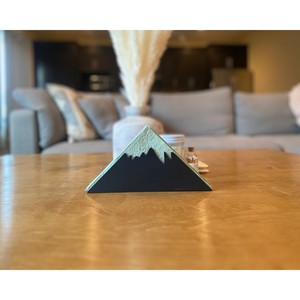 Mount Fuji Tissue Box Wood Oriental Design Free <b>Standing</b> Tabletop Organizer - Product Image 4