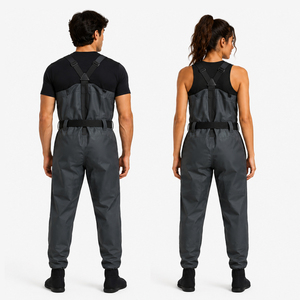 Pantalon de pêche imperméable unisexe avec bottes intégrées, salopette respirante pour la chasse en extérieur - Product Image 2
