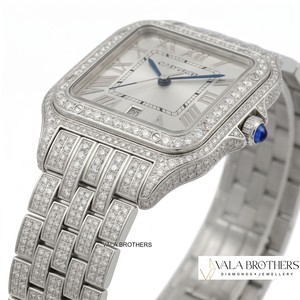Reloj Cartier Tankk con Diamantes para Mujer, Caja Rectangular de Oro Blanco de 30 mm, Movimiento de Cuarzo Analógico, Esfera con Números Romanos, Cierre Desplegable - Product Image 2