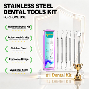 Dental Pick Teeth Cleaning Hygiene Kit | Stainless Steel Plaque Remover & Tooth Tartar Scraper Set with Storage Case - Product Image 5