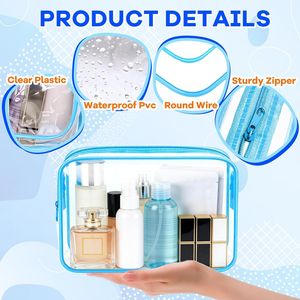 Borsa da viaggio trasparente impermeabile per articoli da toeletta, custodia trasparente per cosmetici, per donne e uomini - Product Image 2