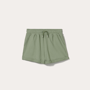 Shorts de Felpa Francesa 100% Algodón Color Verde Salvia para Mujer, Ropa Casual de Calle de Primera Calidad, Shorts Cómodos y Suaves con Logotipo Personalizado - Product Image 5
