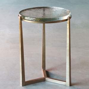Table d'appoint ronde en métal au design haut de gamme, table basse de style antique, table d'appoint en aluminium sur mesure, laiton - Product Image 6