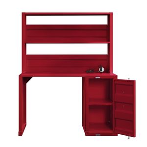 โต๊ะคอมพิวเตอร์สีแดงพร้อมฮัทช์ - Product Image 3