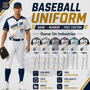 Uniformes de baseball personnalisés avec logo d'équipe, en tissu respirant de bonne qualité, lavables en machine, faible MOQ, pour la vente en gros - Product Image 5