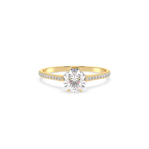 Anillo de compromiso solitario de plata de ley 925 con moissanita de corte redondo certificada GRA, hecho a mano por REYES, para mujer. - Product Image 2