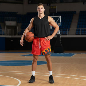 กางเกงขาสั้นผู้ชายพิมพ์ลายแบบซับลิเมชั่นเต็มตัว เอวสูง ยืดหยุ่น ผลิตจากโพลีเอสเตอร์/ผ้าฝ้ายตาข่าย แห้งเร็ว ระบายอากาศดี สไตล์สตรีทแฟชั่น - Product Image 4