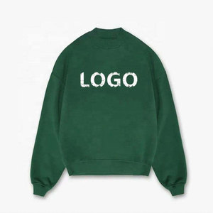 Sudadera Personalizada de Algodón Lavado Estilo Vintage con Cuello Redondo, Logotipo Estampado Desgastado, Sudadera con Capucha de Cuello Alto, Fabricante OEM ODM - Product Image 2