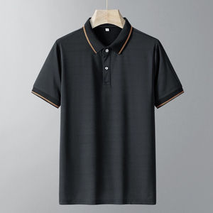 Men's Blue Star Printed Polo <b>Shirt</b> Short Sleeve Regular Fit Casual Style Oxford Fabric Woven Design - Product Image 2