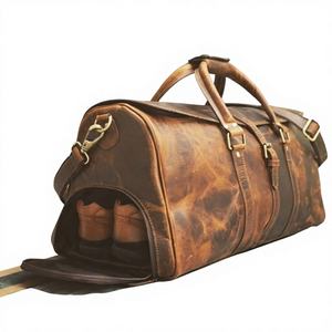 100% Genuine Buffalo Leather Vintage Handbag Adjustable <b>Strap</b> Zipper Closure Durable Long Lasting Quality Direct Factory Storage - Product Image 1