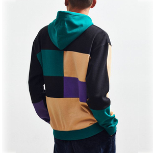 <b>Men</b> Color Block <b>Pullover</b> Hoodie Custom Fleece Kangaroo Pocket Casual Streetwear Sweatshirt <b>Men</b> Oversized Fleece <b>Pullover</b> - Product Image 4