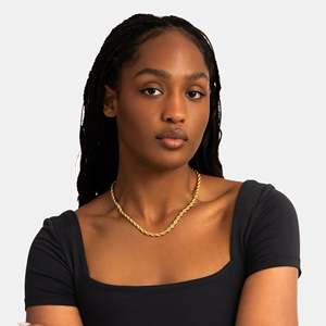 Classic 14K Solid Gold Zircon <b>Rope</b> <b>Chain</b> Necklace Unisex Wedding Gift Everyday Wear - Product Image 3