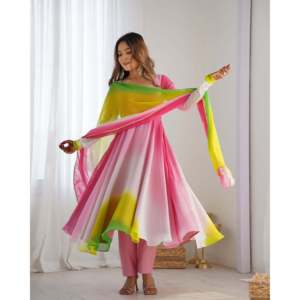 Belle robe Anarkali avec Dupatta et pantalon pour les fêtes Taille XS - Product Image 2
