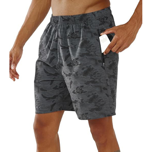 Pantaloncini Sportivi da <span class=keywords><strong>Uomo</strong></span> Camouflage ad Asciugatura Rapida con Tasca con Zip, Vita Elastica, Vestibilità <span class=keywords><strong>Bermuda</strong></span>, Stile Casual Sportivo - Product Image 2
