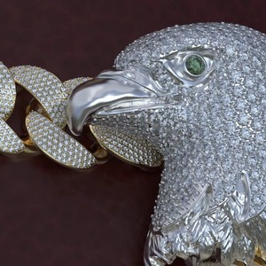 Pendentif Tête d'Aigle en Moissanite, Argent 925 Plaqué Or Rhodié, Micro-Pavé, Coupe Ronde, Charme Thème Luxe, Pendentif Quotidien - Product Image 4